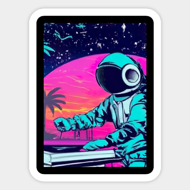 Astronaut DJ In Space Sticker by maxcode